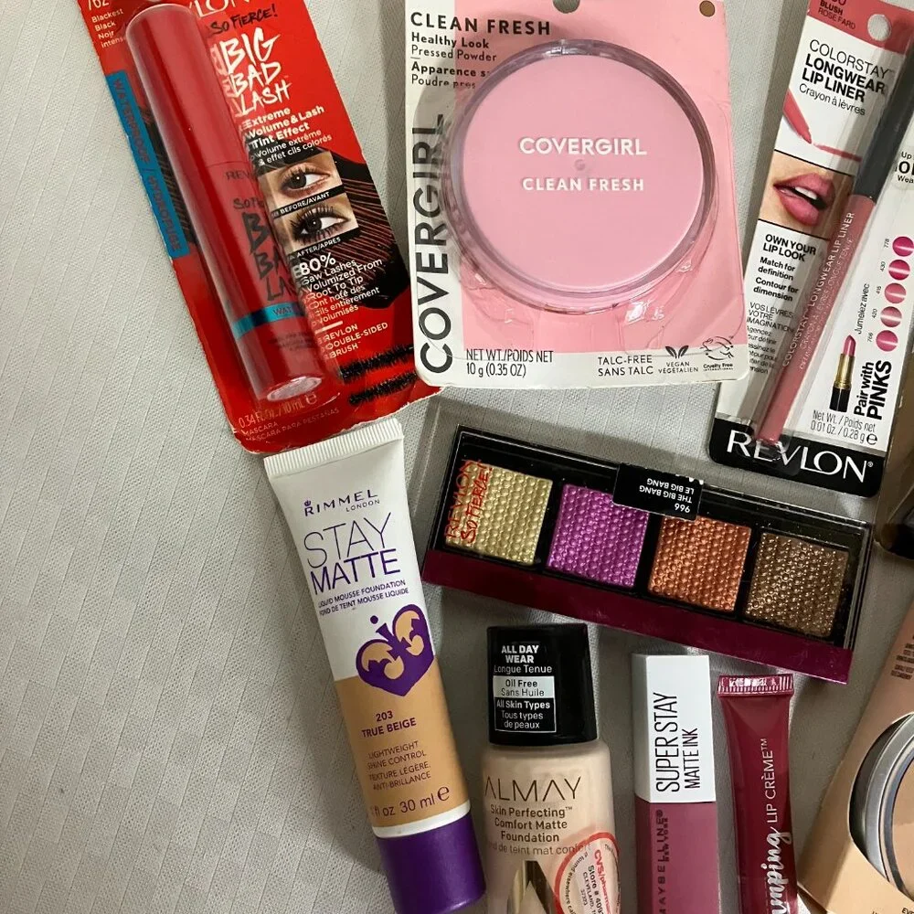 10-Piece Makeup Kit Revlon CoverGirl Rimmel Maybelline PF Almay Full Set New